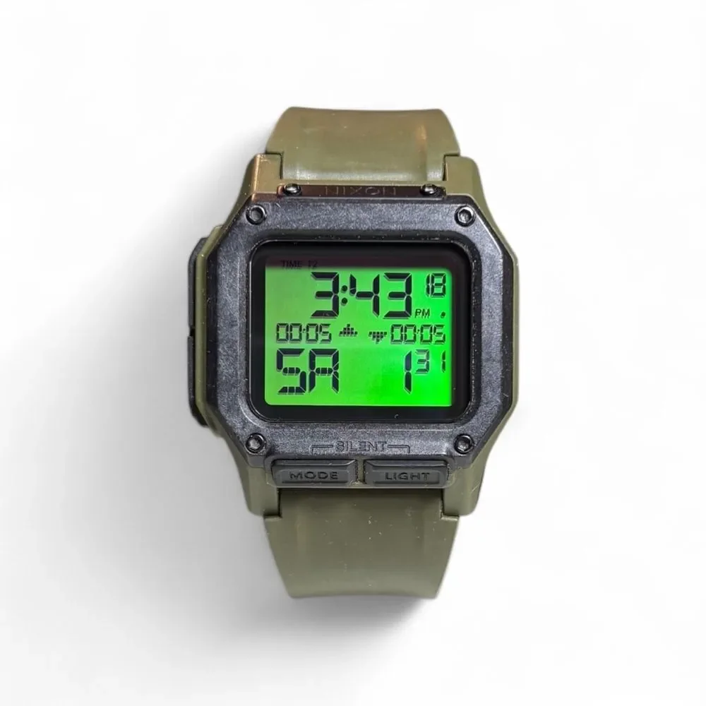 Nixon Digital Smartwatch with Olive Strap Green Watch